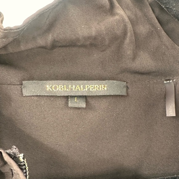 Kobi Halperin Womens Gianna Black Ruched Ruffle Lightweight Jacket Large - Picture 3 of 6